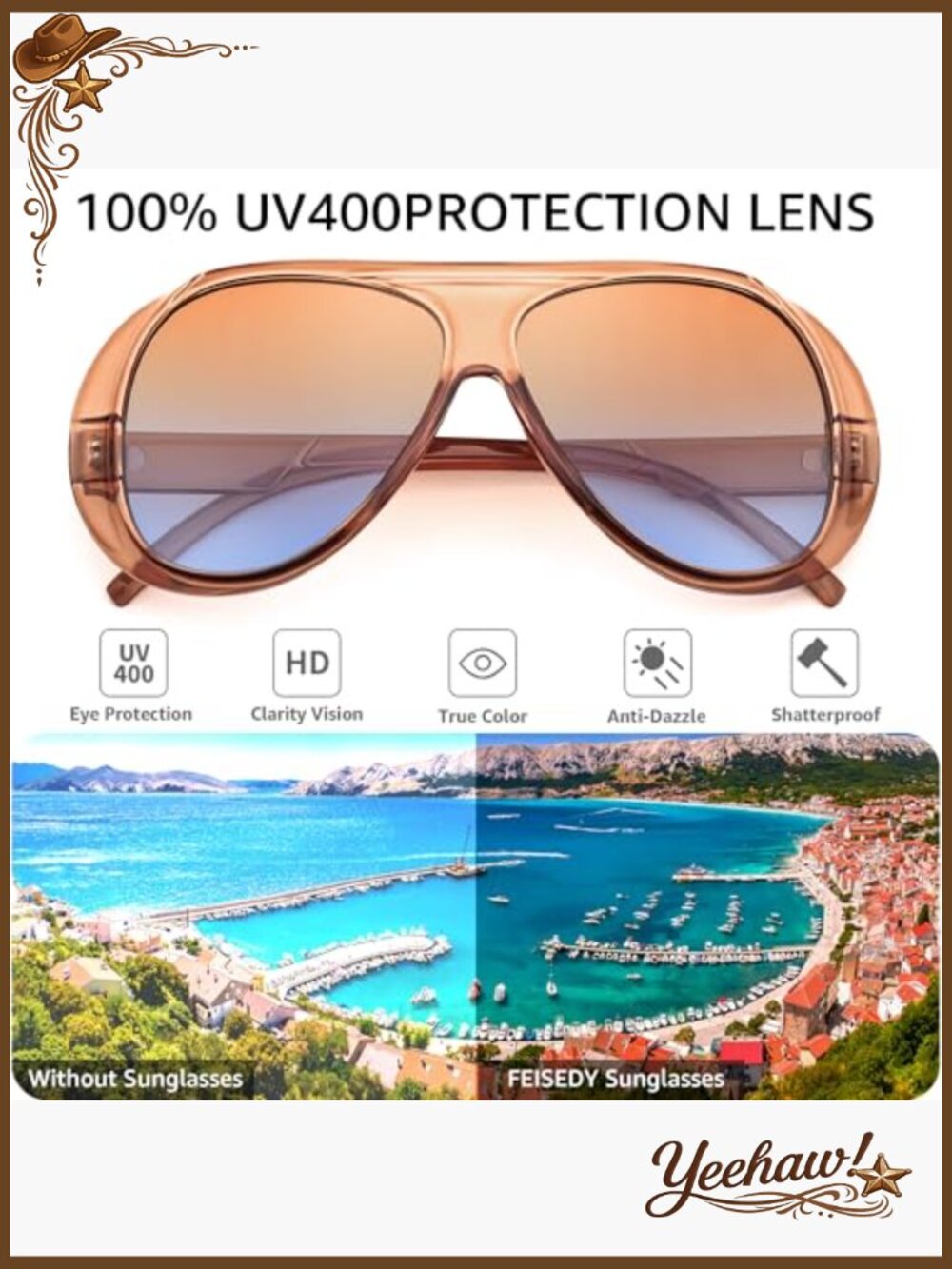 Retro Oversized Aviator Sunglasses Vintage 70s Style Shield Frame - Picture 5 of 7